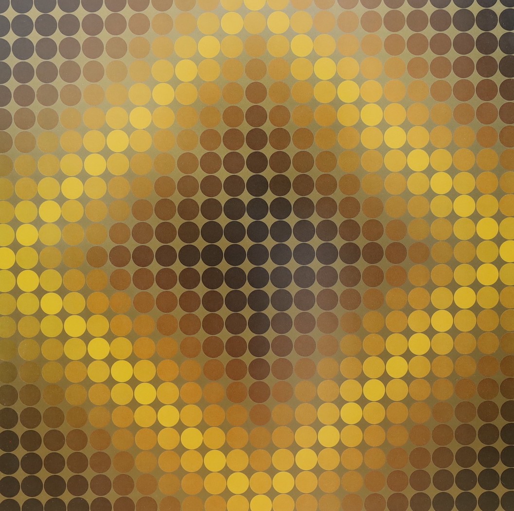 After Victor Vasarely (1906-1997), print, 'Composition in gold', 60 x 60cm